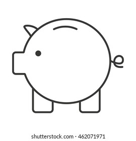 piggy savings money icon vector isolated design