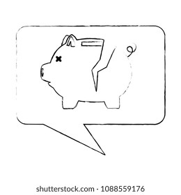 piggy savings in speech bubble