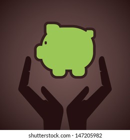 piggy show save money concept stock vector