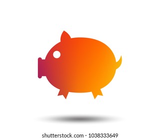 Piggy sign icon. Pork symbol. Blurred gradient design element. Vivid graphic flat icon. Vector