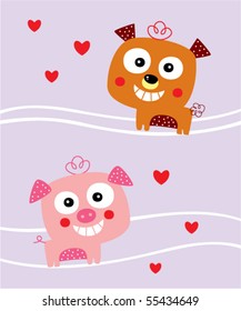 piggy teddy couple
