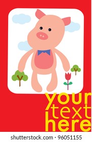 Piggy with text card