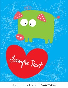 piggy valentine gift tag
