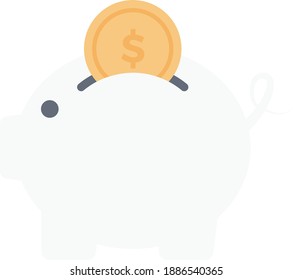 piggy vector colour flat icon