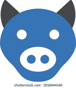 piggy vector glyph colour icon