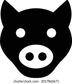 piggy vector glyph flat icon