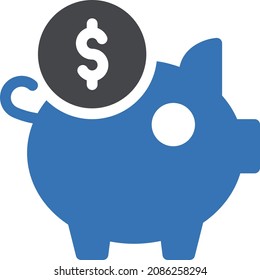 piggy vector illustration isolated on a transparent background . glyph vector icons for concept or web graphics.