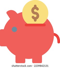 ilustración de piggy Vector en un fondo transparente. Símbolos de calidad superior. Iconos vectoriales de color de línea para el concepto y el diseño gráfico. 
