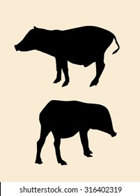 Piggy Vector Silhouette