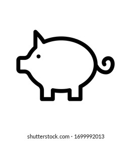 piggy vector thin line icon 