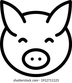 piggy vector thin line icon