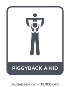 piggyback a kid icon vector on white background, piggyback a kid trendy filled icons from Behavior collection, piggyback a kid vector illustration