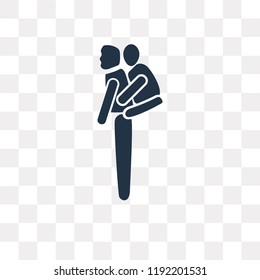 Piggyback a Kid vector icon isolated on transparent background, Piggyback a Kid transparency concept can be used web and mobile