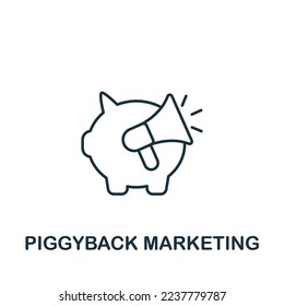 Piggyback Marketing icon. Monochrome simple Global Business icon for templates, web design and infographics