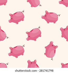 piggybank , cartoon seamless pattern background