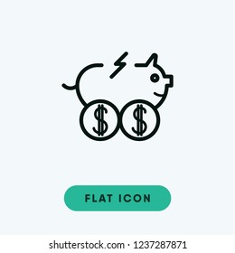 Piggybank cyber monday vector icon