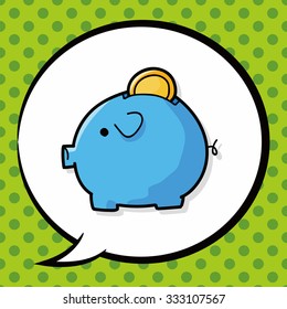piggybank doodle, speech bubble