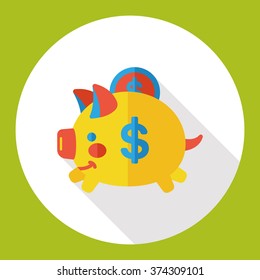 piggybank flat icon