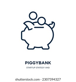 piggybank icon from startup stategy and success collection. Thin linear piggybank, business, money outline icon isolated on white background. Line vector piggybank sign, symbol for web and mobile