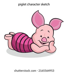 piglet character sketch cute cartoon design