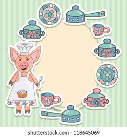 Piglet cook card