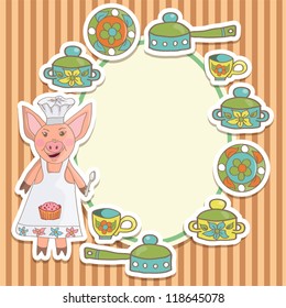 Piglet cook card