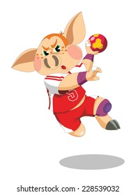 piglet is handball player