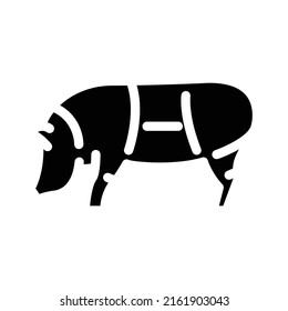 piglet scheme glyph icon vector. piglet scheme sign. isolated contour symbol black illustration
