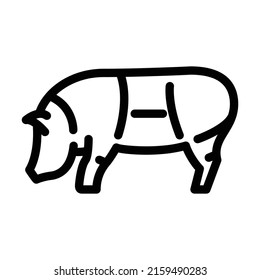 piglet scheme line icon vector. piglet scheme sign. isolated contour symbol black illustration