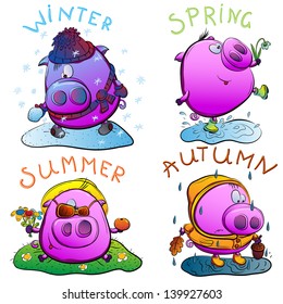 Piglet and seasons.