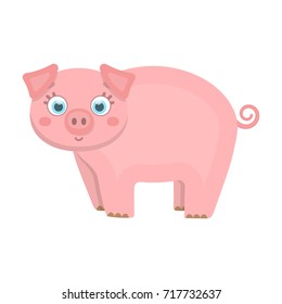 Piglet, single icon in cartoon style. Piglet vector symbol stock illustration web.