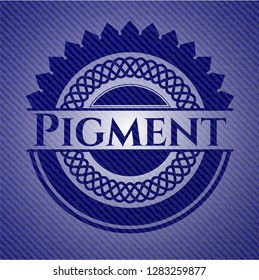 Pigment emblem with jean background
