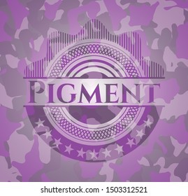Pigment pink on camo texture. Vector Illustration. Detailed.
