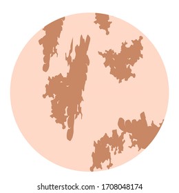 Pigmentation On The Skin Background. A Pigmented Spot On The Skin Of The Face. Vector Illustration