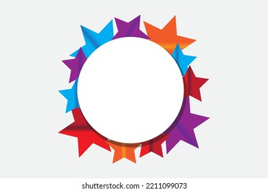 PIGORA BACKGROUND FULL CIRCLE OF COLORED STARS.