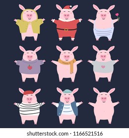 Pigs in clothes. 
