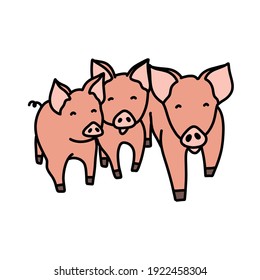 pigs doodle icon, vector illustration