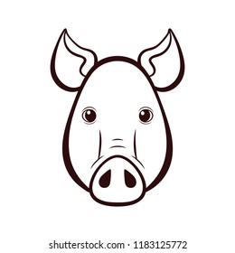 The pigs head. Abstract animal. Vector illustration