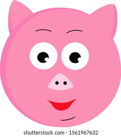 Schweinekopf, Illustration, Vektorgrafik auf weißem Hintergrund.