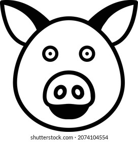 Pig's head vector image on a white background. used for logo design elements