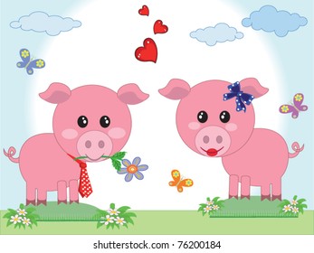 Pigs in love