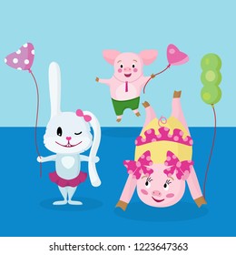 PIGS PLAY WITH BALLS