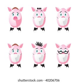 Pigs in protection face mask
