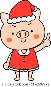 Pig's Santa Claus motional expression