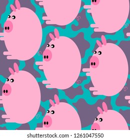 Pigs. Seamless pattern.