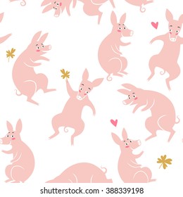 pigs. seamless pattern