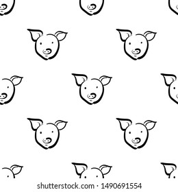 Pigs. Seamless pattern. Cute pigs seamless texture