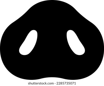 Pig's snout isolated vector silhouette.