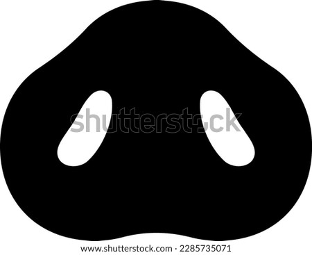 Pig's snout isolated vector silhouette.