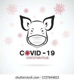 Pigs wearing a mask to protect against the covid-19 virus., Breathing mask on pig face flat vector icon for apps and websites. Easy editable layered vector illustration. 